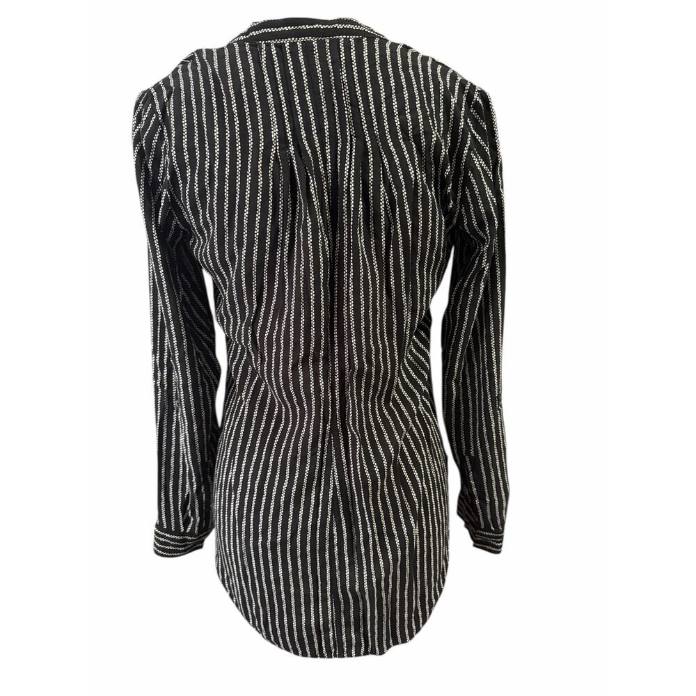 Anthropologie Maeve Women's Black White Calia Top Sz 8 Minimalist Closet Staple - Picture 4 of 6